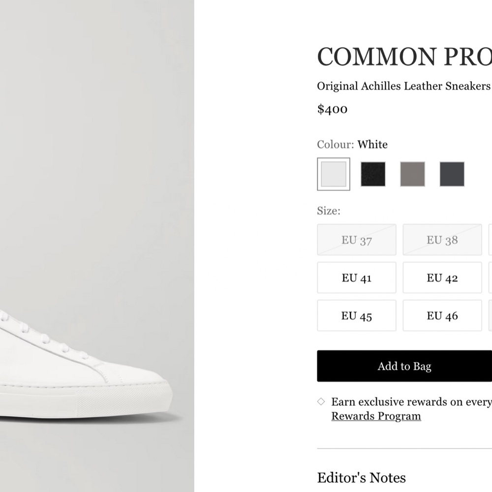 New Common Projects White Size EU 45 / US 12